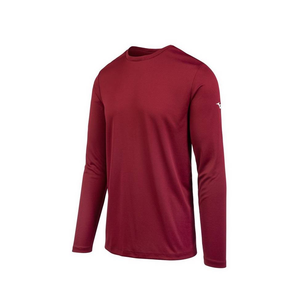 Camiseta Mizuno Long Sleeve - Homem - Vermelhas - FVDEZ0184